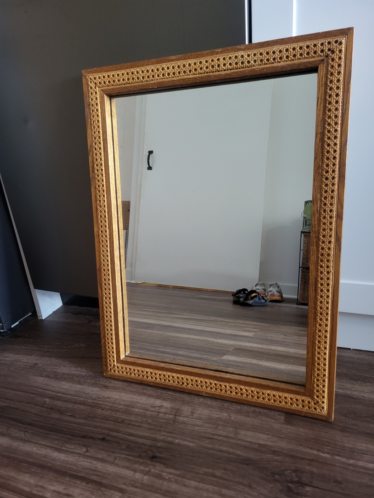 Natural cane/wicker mirror - photo 2