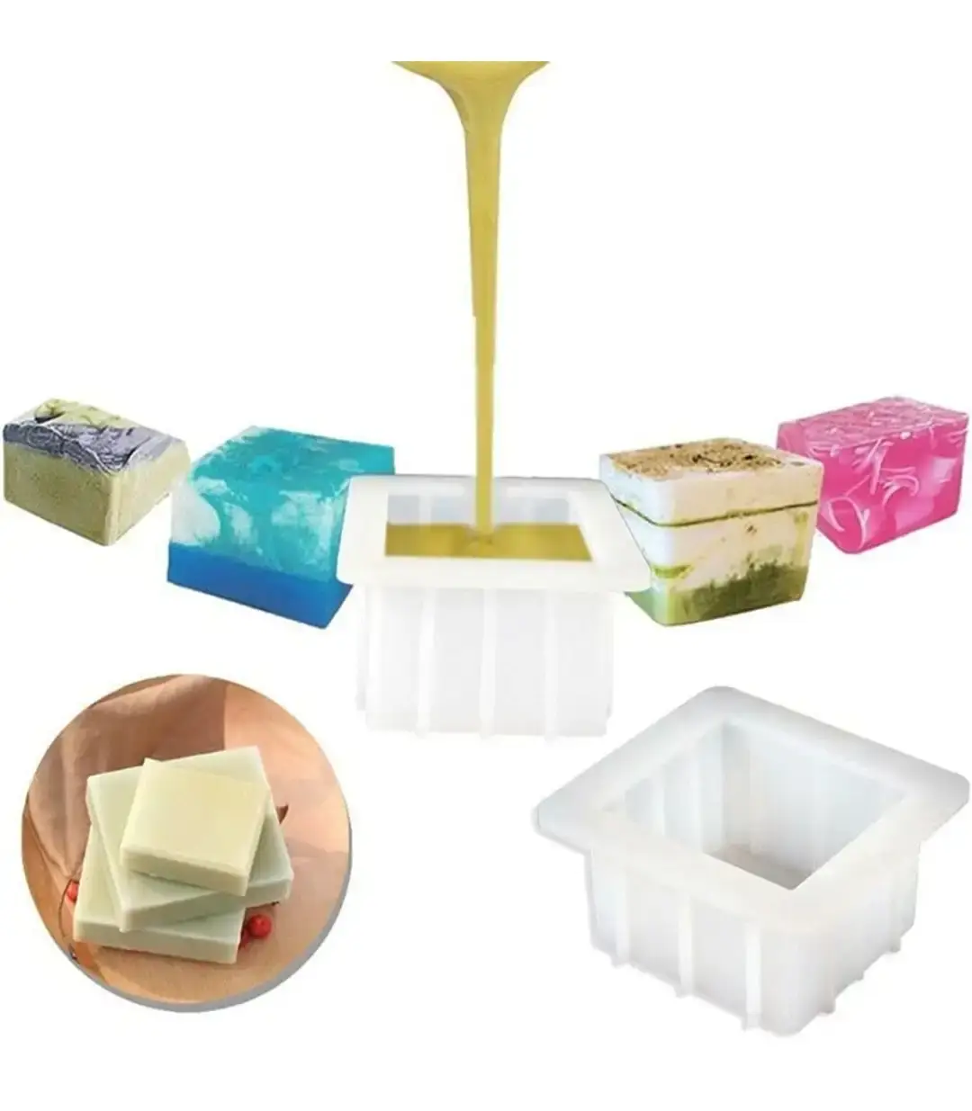 Square Silicone Soap Mold - photo 2