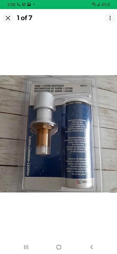 Moens white soap/lotion counter dispenser M2074
