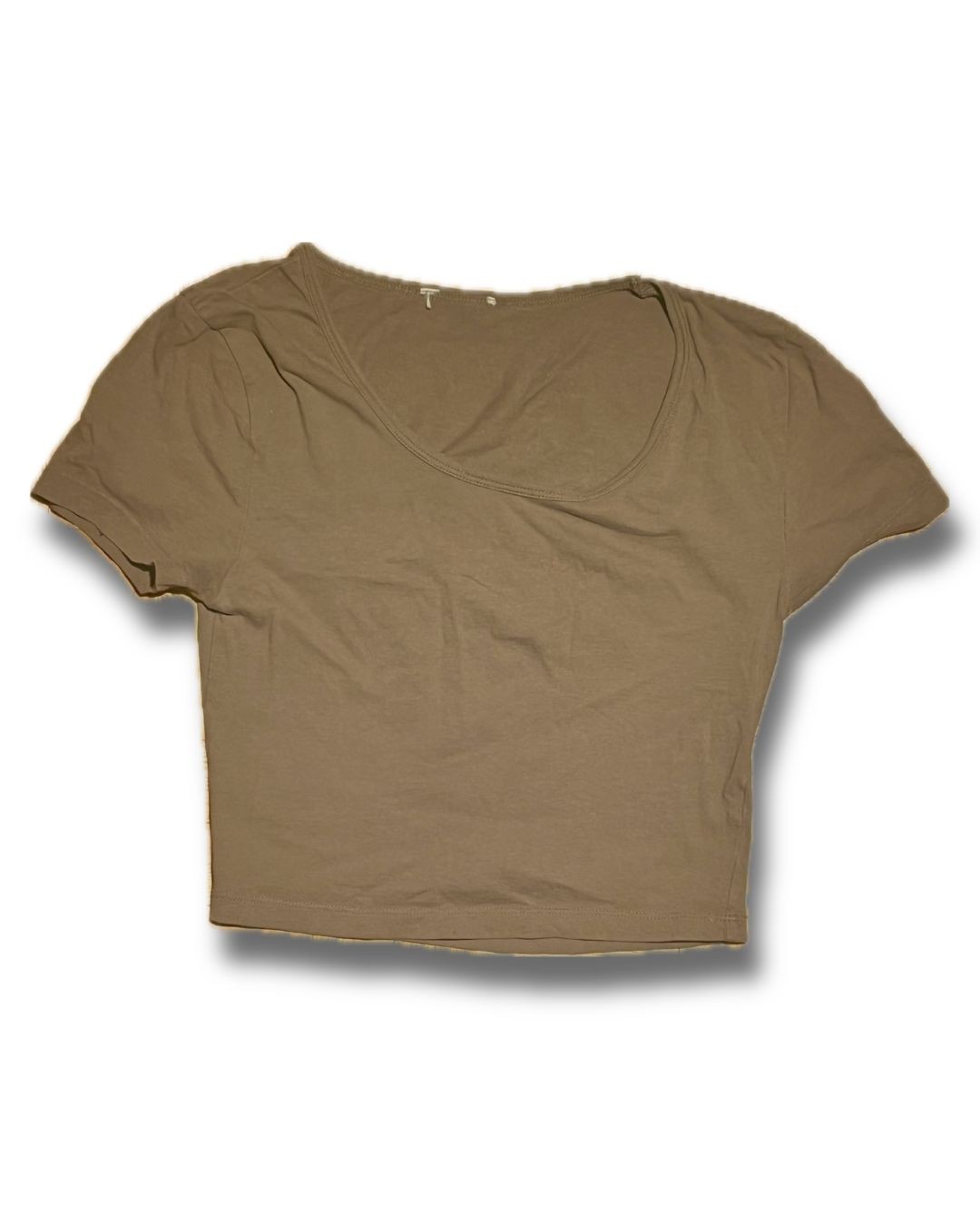 Olive-brown Cropped T-shirt