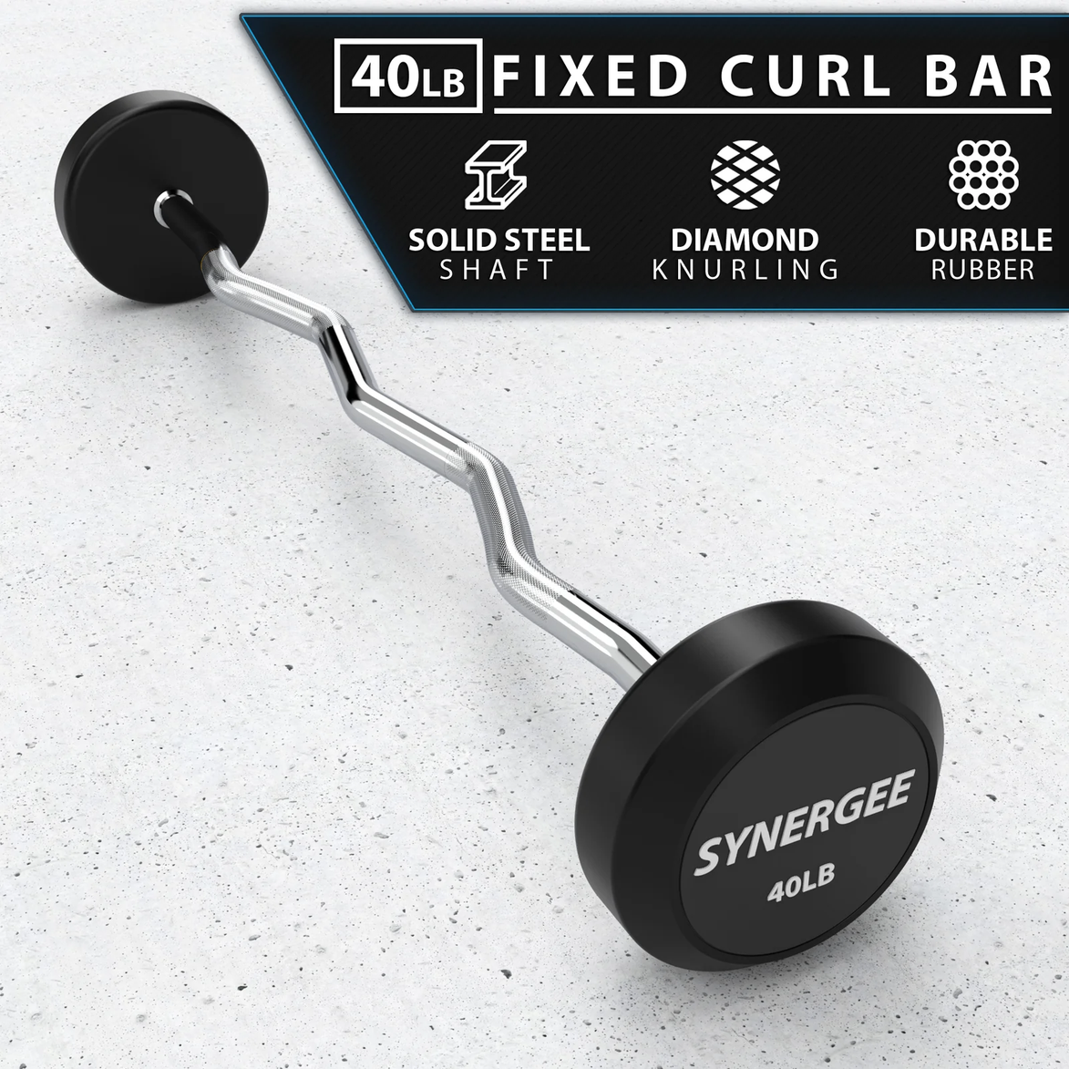 Synergee Fixed 40 lb Easy Curl Bar Weight - photo 4