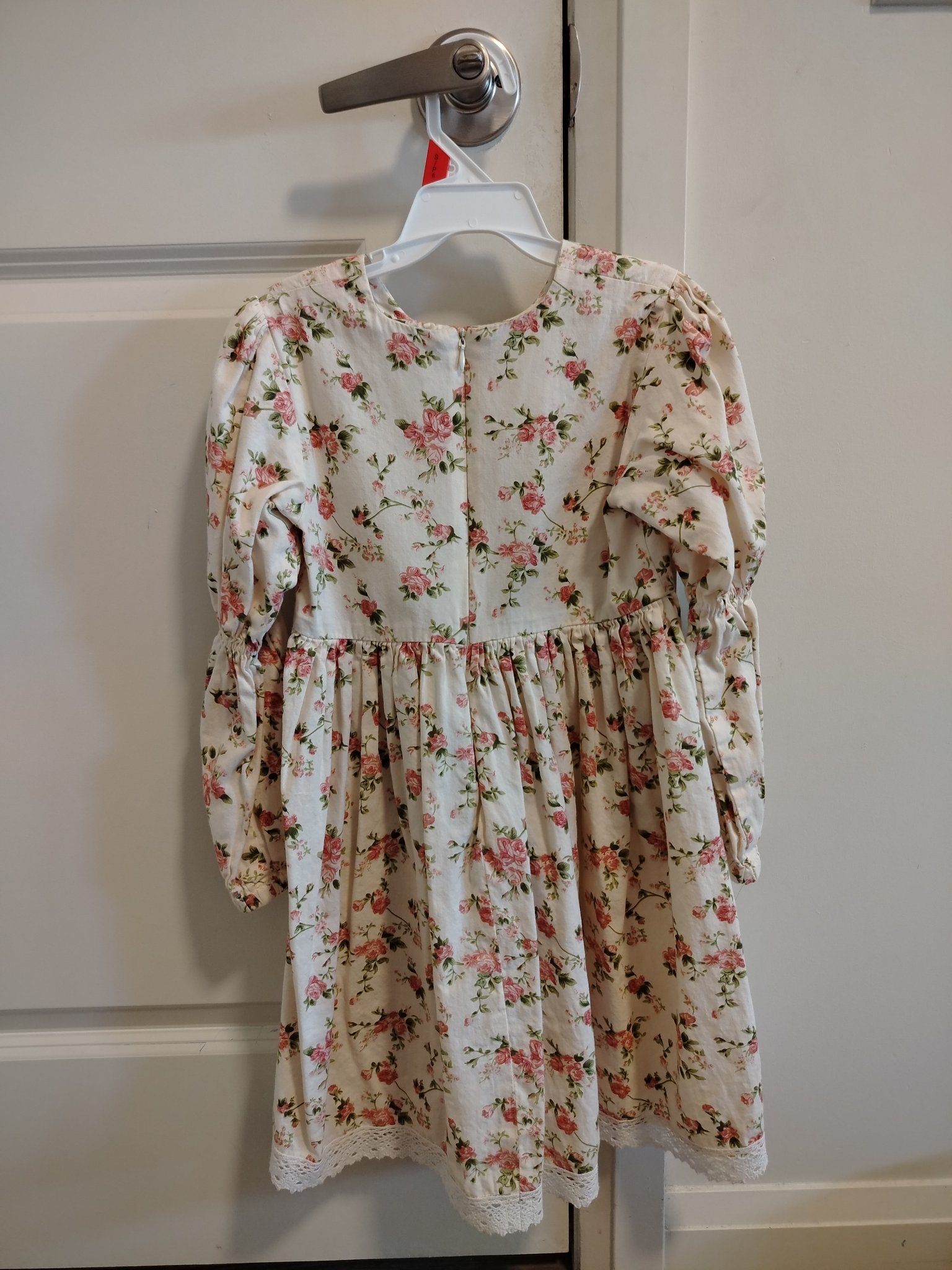Girls Floral Dress – Cream/Pink, Size 4-6Y - photo 2