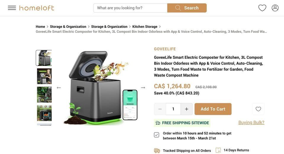 MSRP $1200+ | NEW! GoveeLife 3L Electric Composter - photo 2