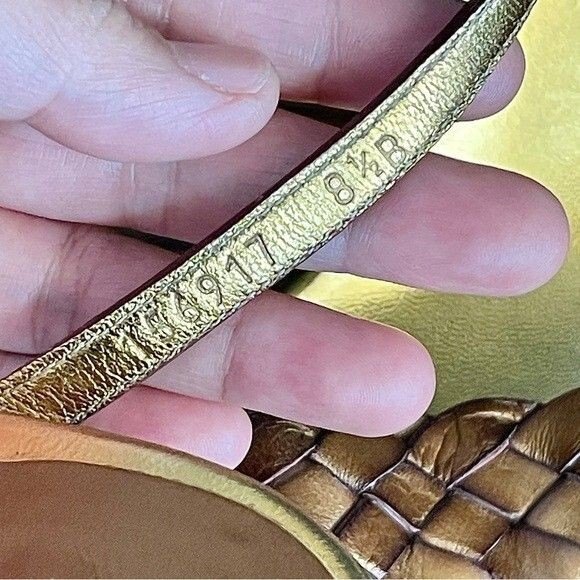 GUCCI Leather Braided Platform Heeled Sandals Gold Size 8.5 - photo 5