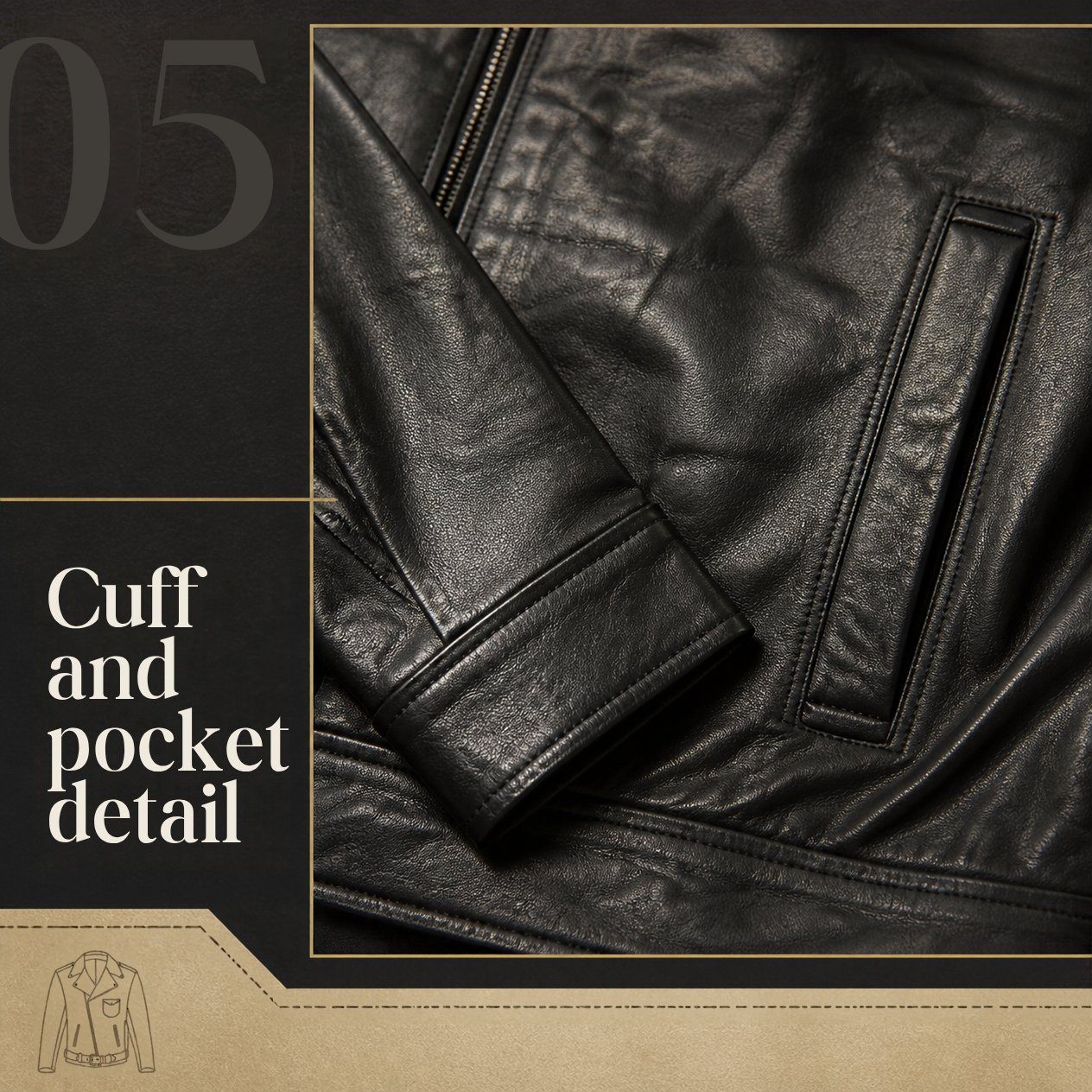JKT-004 — Men's Jose leather bomber jacket — brand new, size L - photo 4