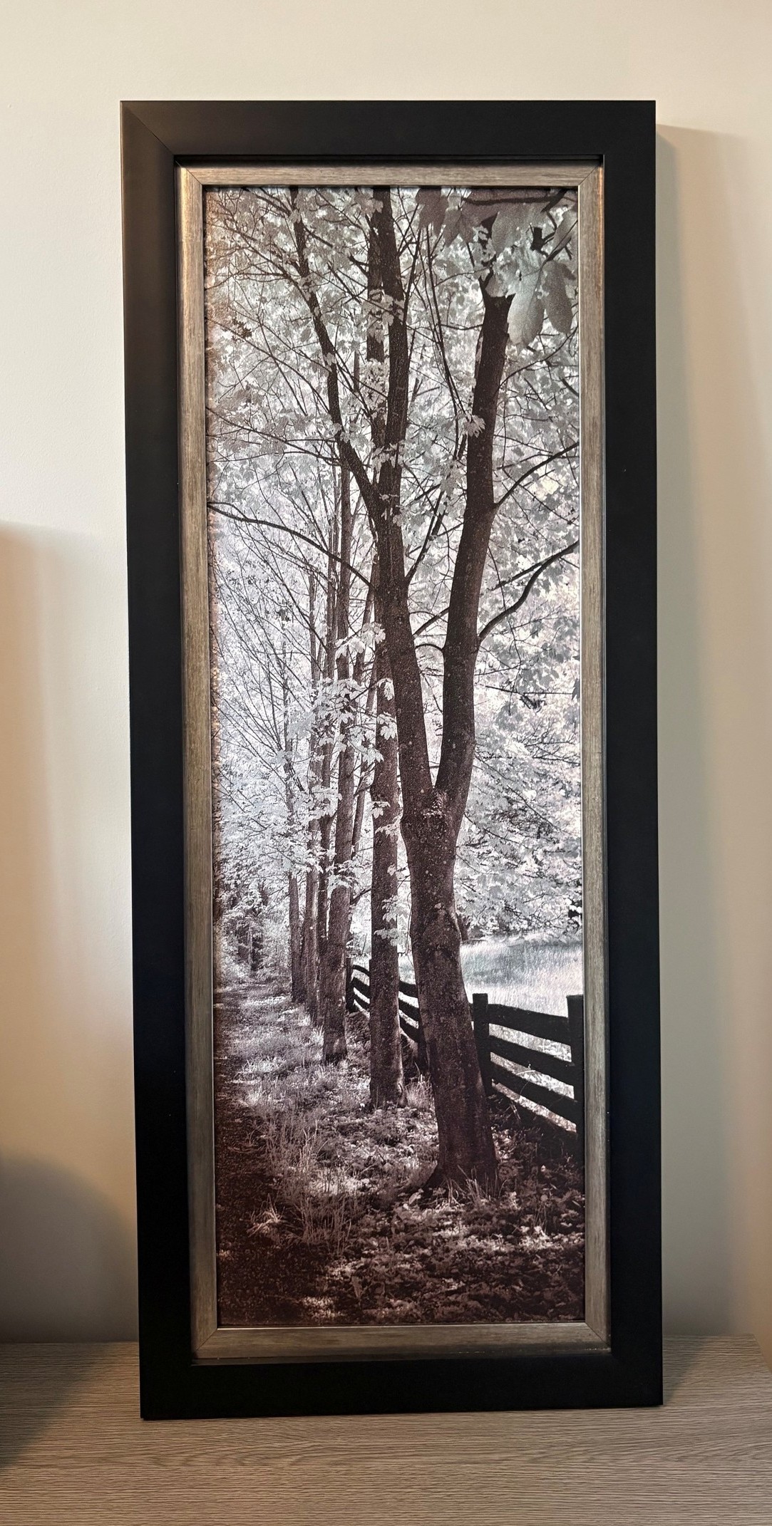 FRAMED WALL ART PRINT FEATURING A WOODLAND LANDSCAPE