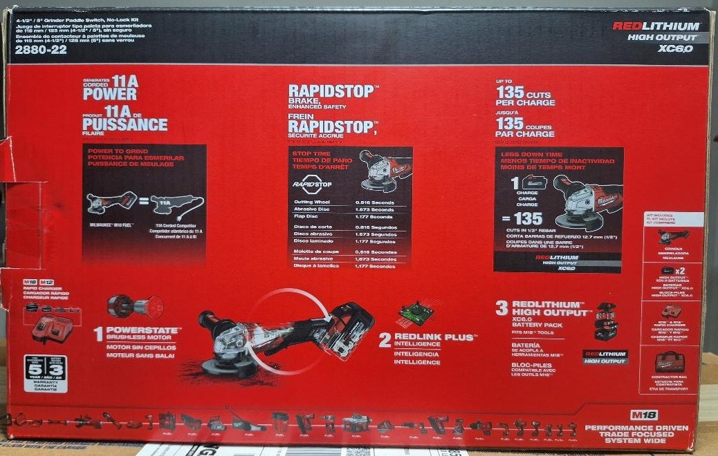 M18 FUELTM 4-1/2"/5" Braking Grinder Paddle Switch, No-Lock Kit - photo 4