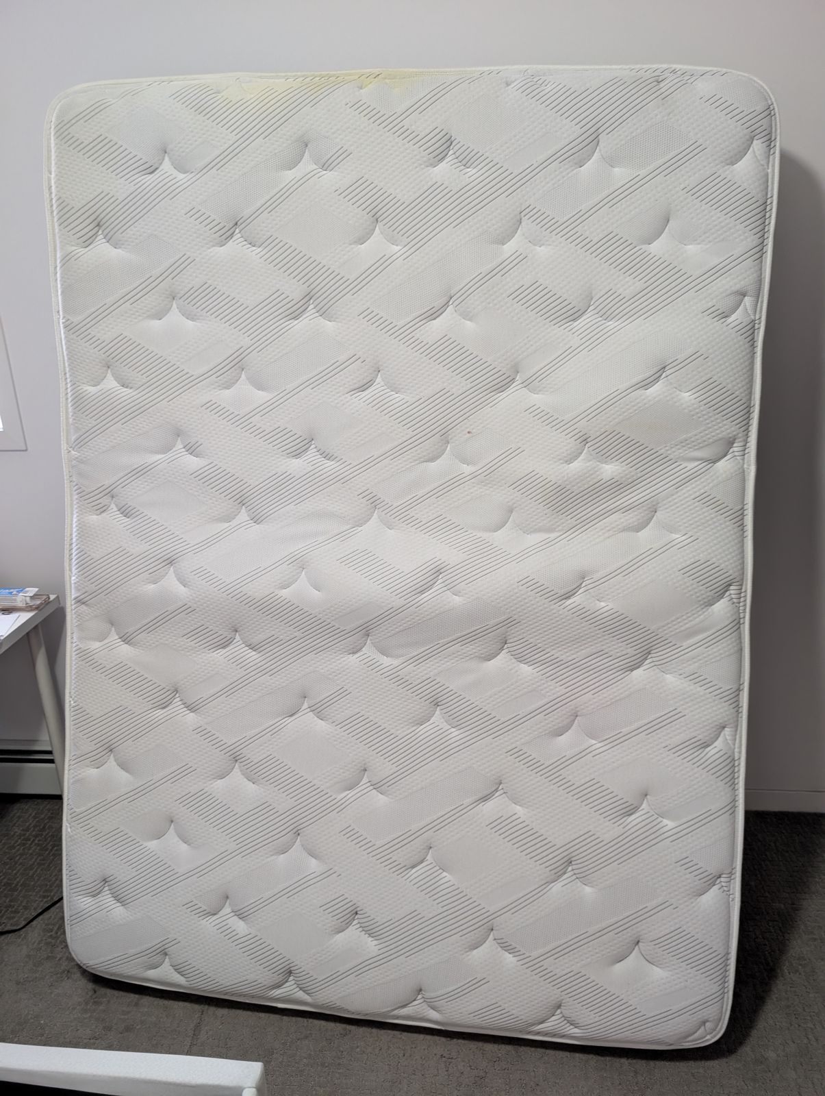 Queen Bed Frame w/ Upholstered Headboard + Mattress – Make Offer - photo 4