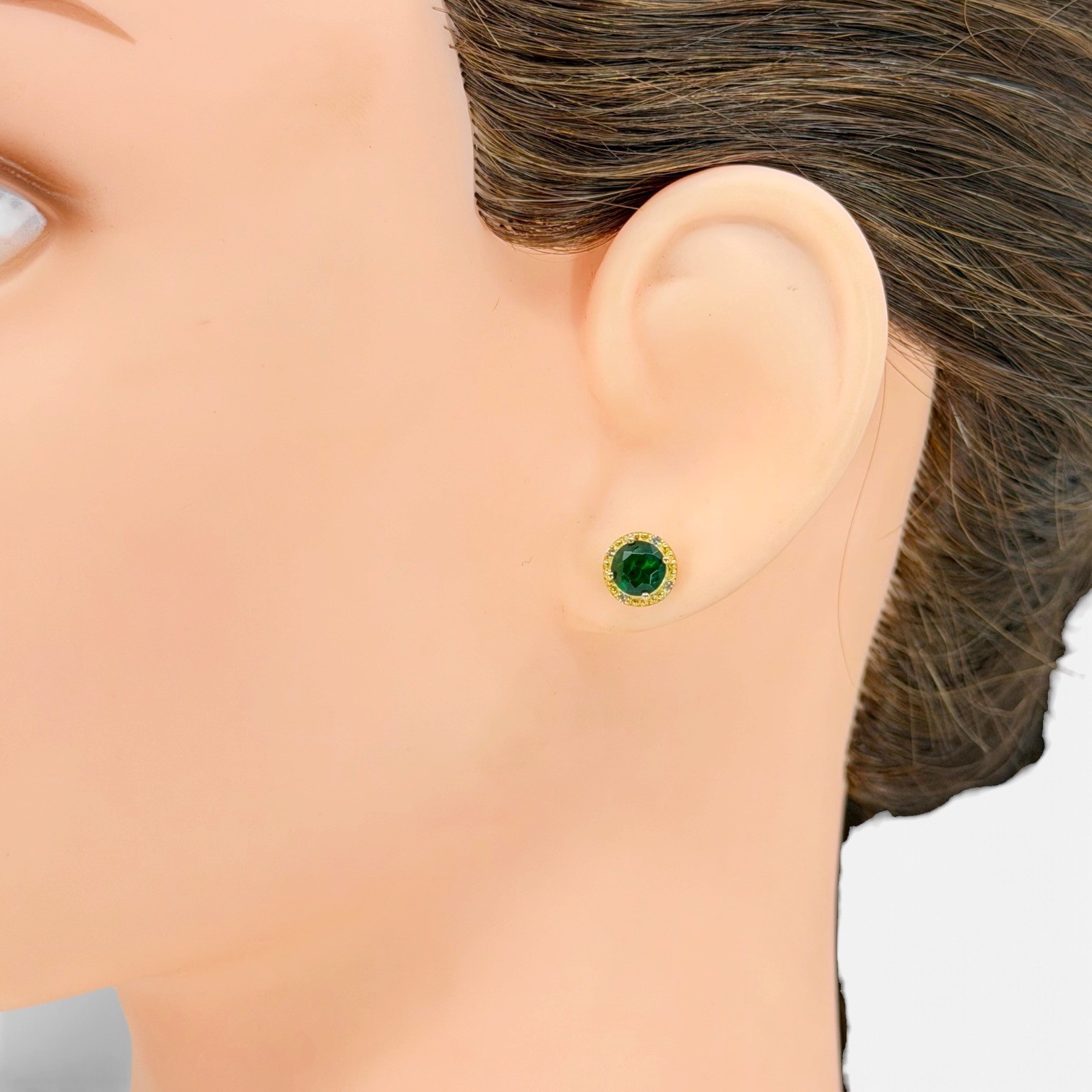 Gold Vermeil Sterling silver cubic zirconia stud earrings - photo 4