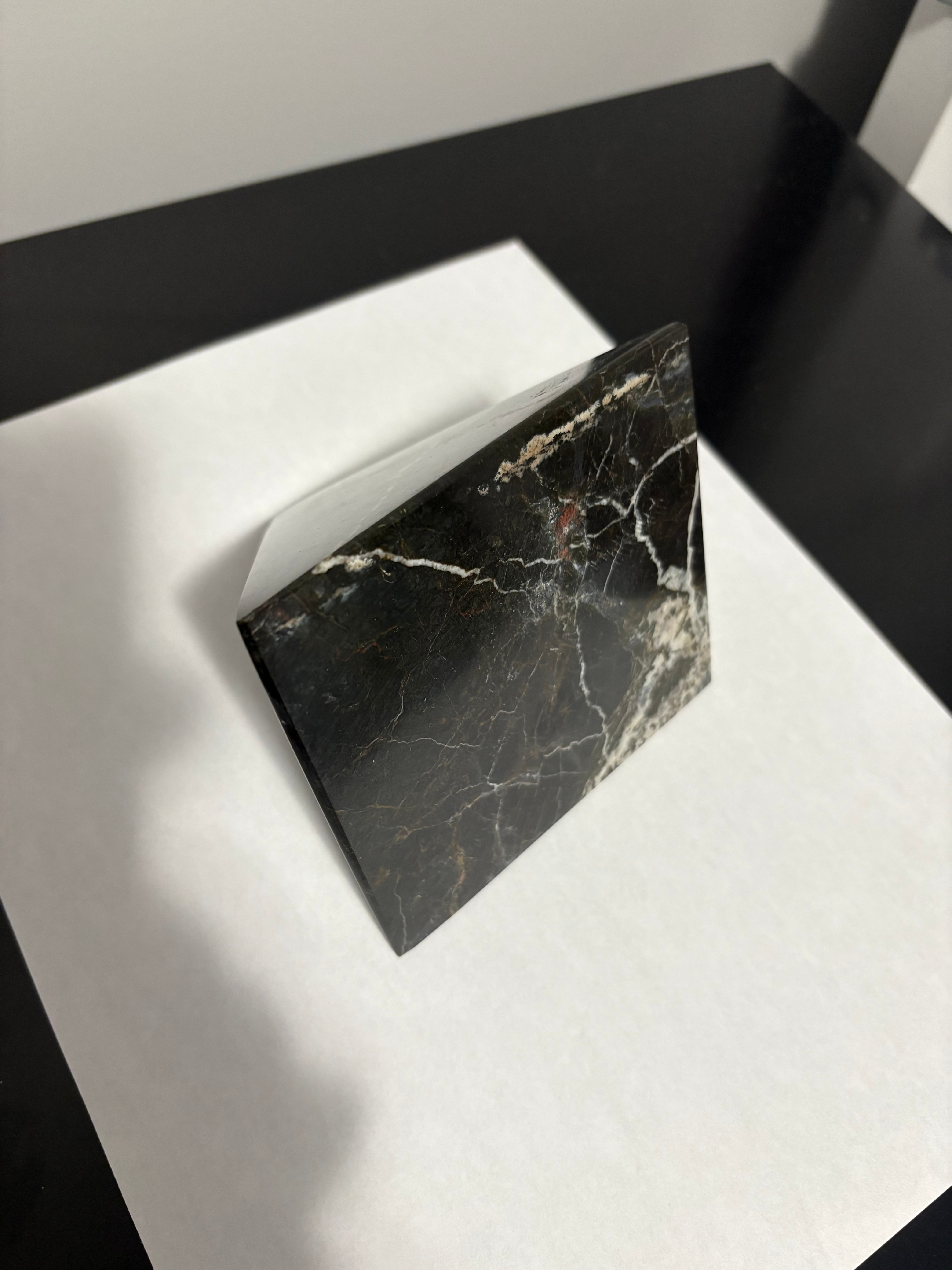 Black Marble Pyramid Decor Solid Gemstone Deliver - photo 3
