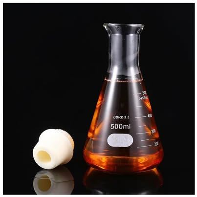 Glass Erlenmeyer Flask Set 6-Pack 500mL with Cork Stoppers