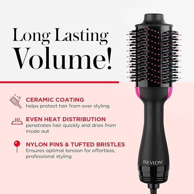 Revlon One-Step Volumizer & Ionic Hair Dryer Brush, Black - photo 5