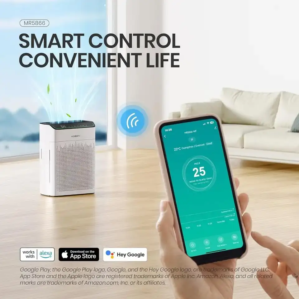 MORENTO Air Purifiers Smart WiFi Air Quality Monitor White - photo 3