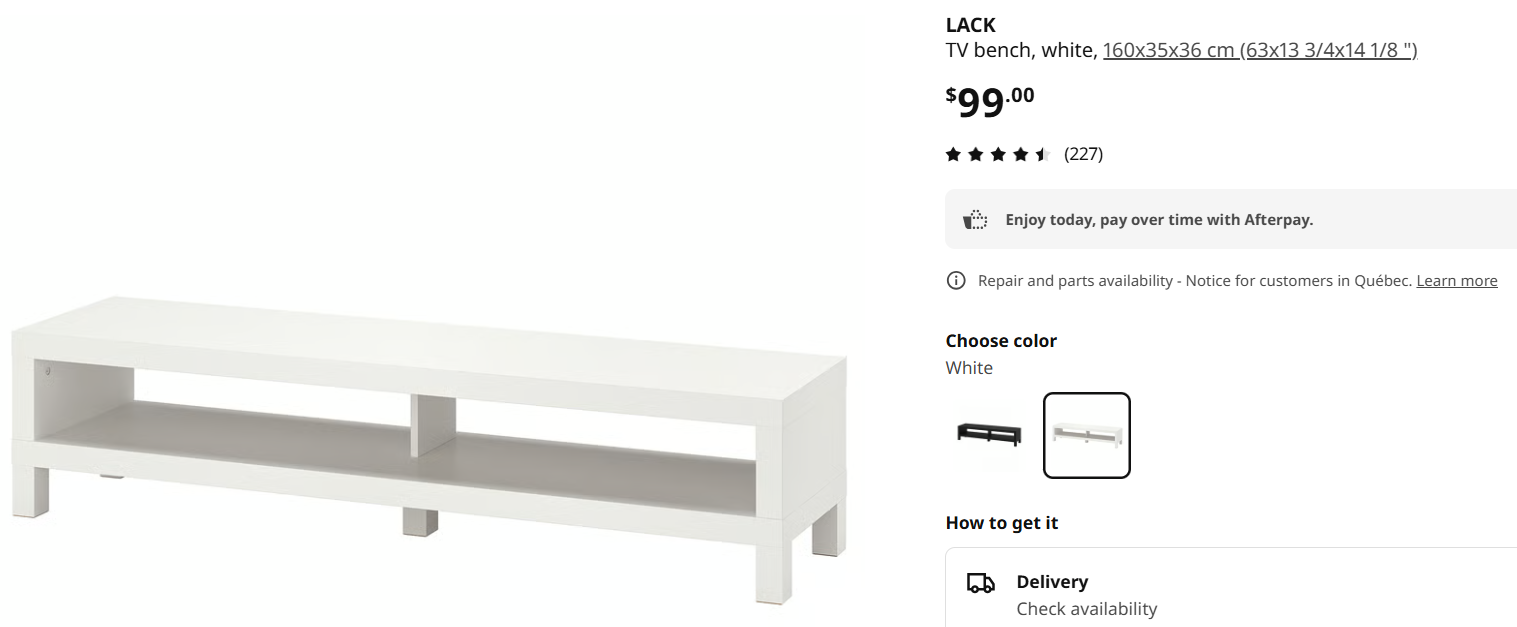IKEA White TV Stand/bench 63inch - photo 3