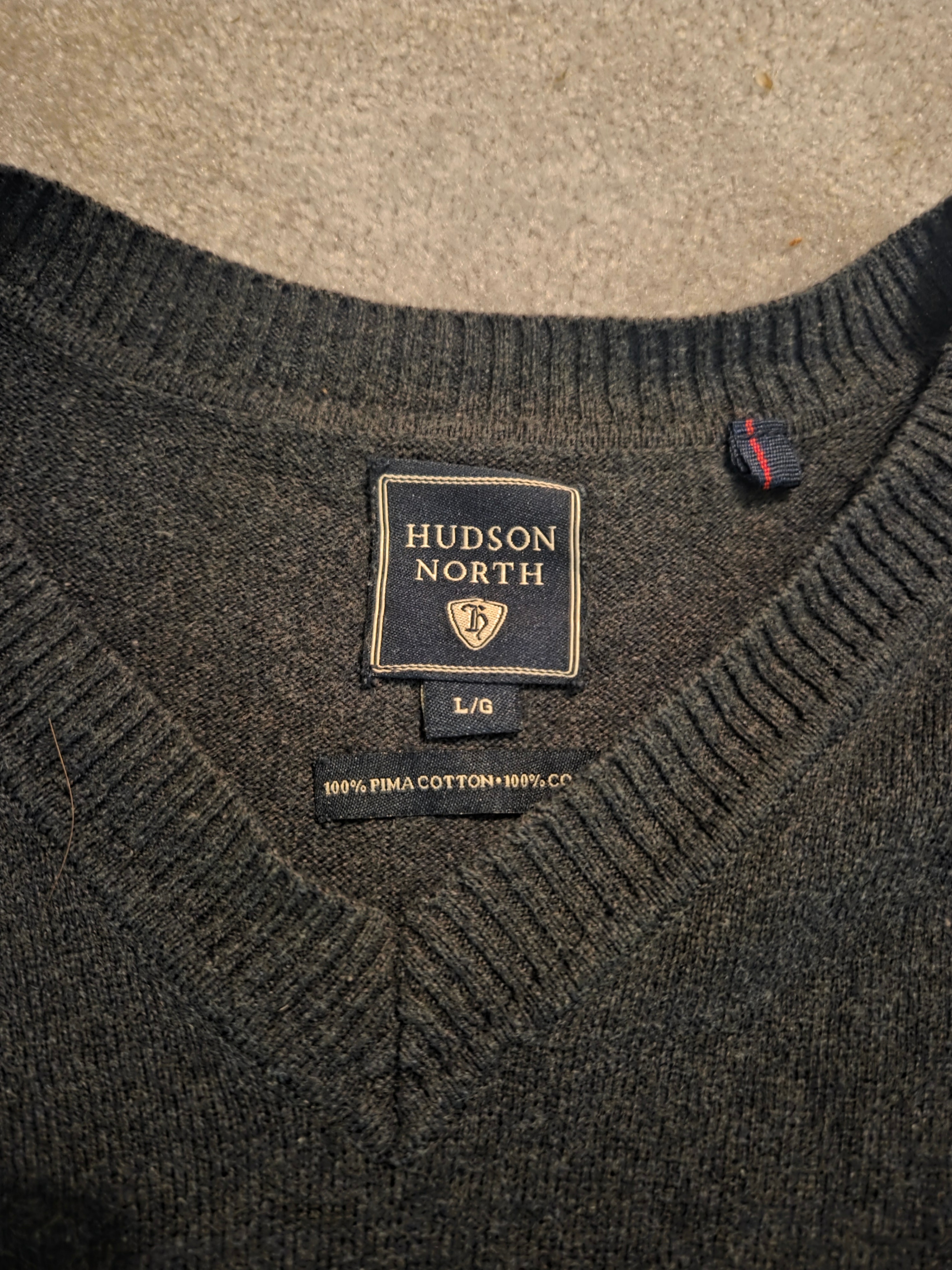 Hudson North Men's 100% Pima Cotton V-Neck Sweater Vest, Size L - photo 2