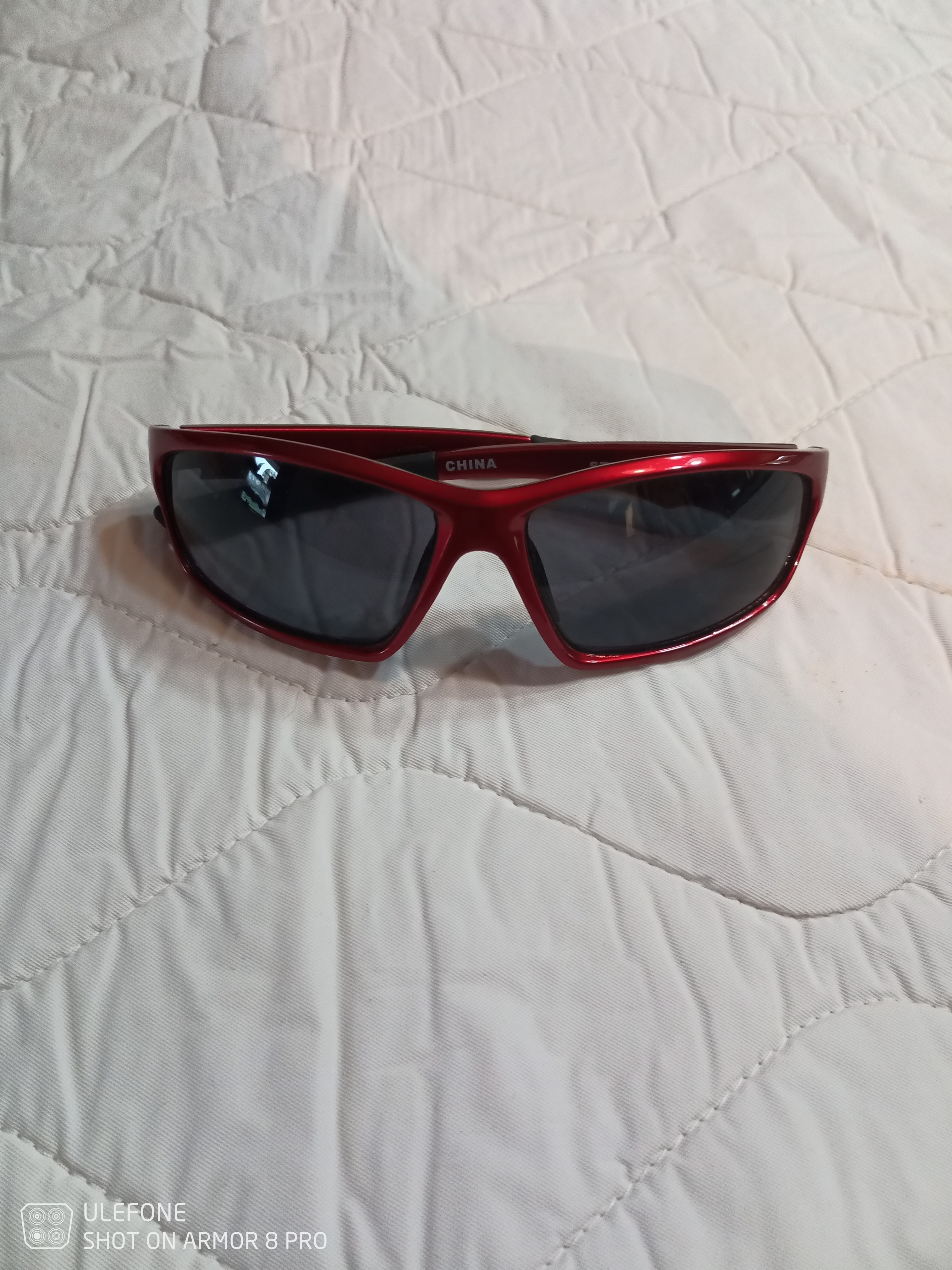 Sporty Red Wraparound Sunglasses