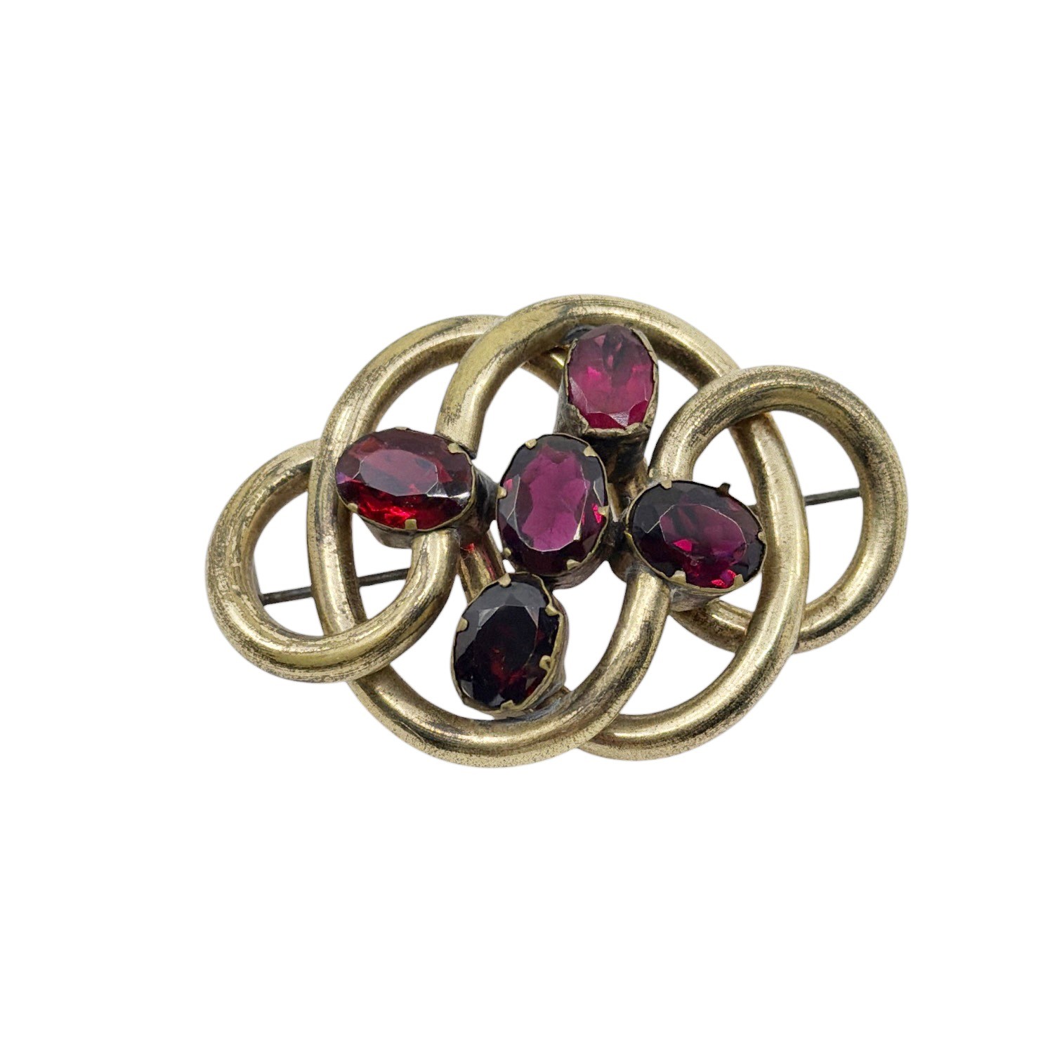 Victorian pinchbeck garnet brooch - GM1086
