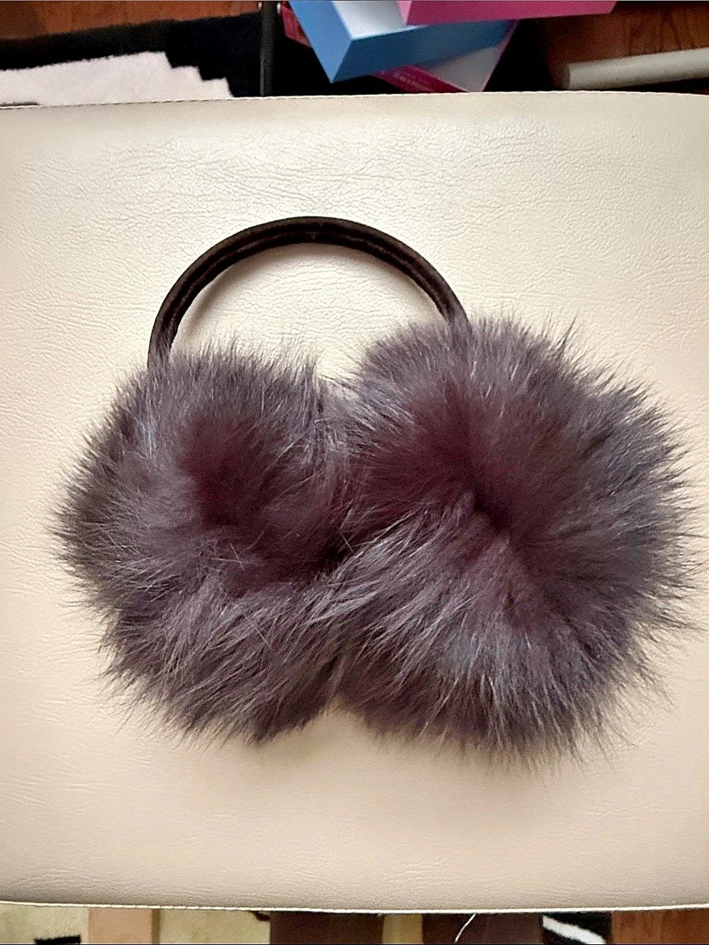 New Real Fur earmuff in Black