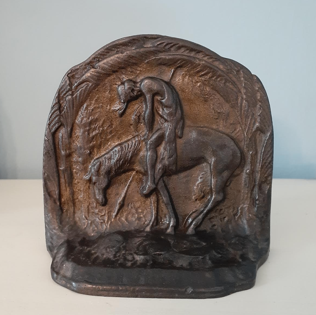 Antique aged Bronze James Earle Fraser End of the Trail Bookend