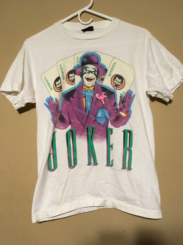 1989 BATMAN JOKER JACK NICHOLSON MEDIUM SHIRT VINTAGE DC COMICS