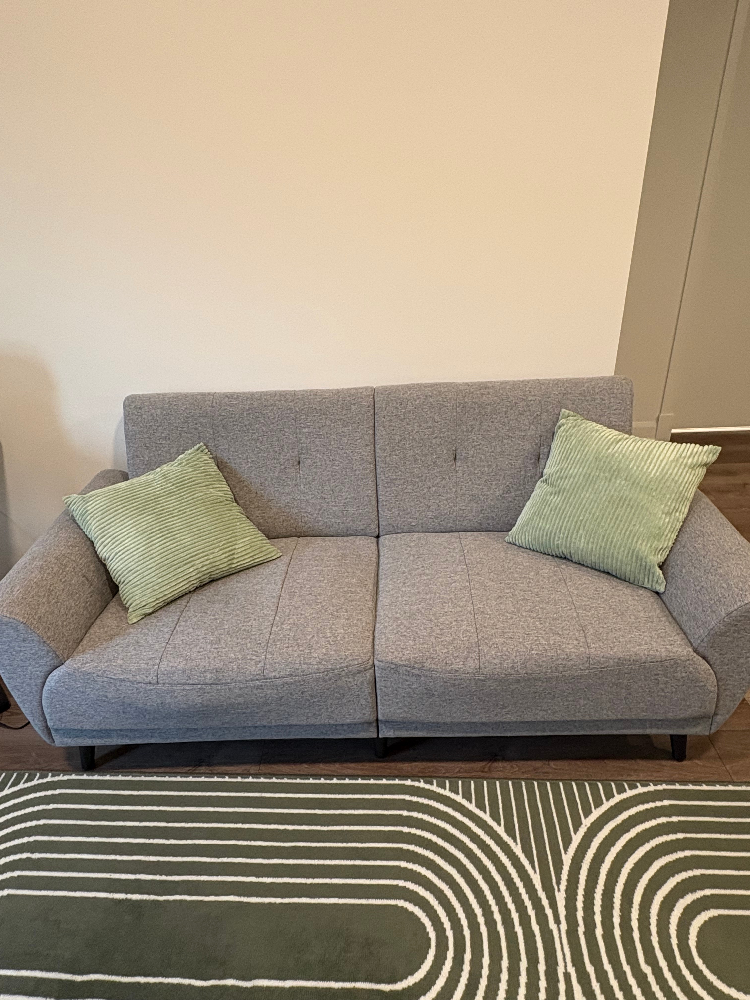 Modern Grey Fabric 3-Seater Sofa / Couch - photo 3