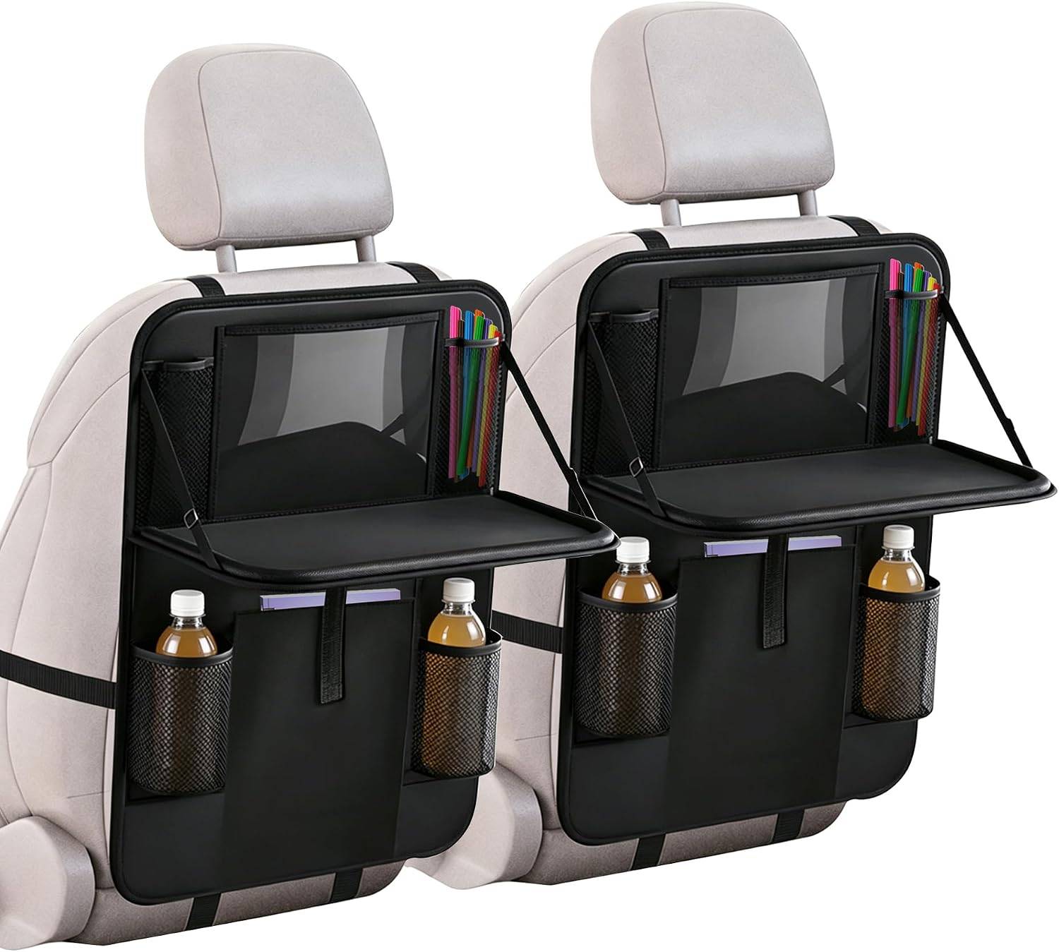 Backseat Car Organizers, foldable trays 2 pk