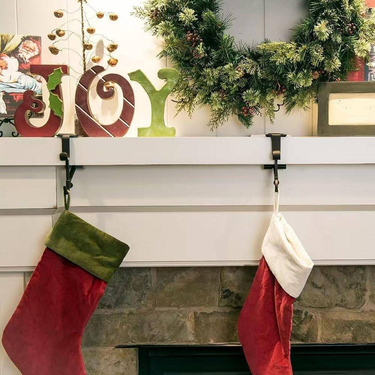 Fireplace Christmas Stocking and Garland Hanger, No Drill hanger - photo 2