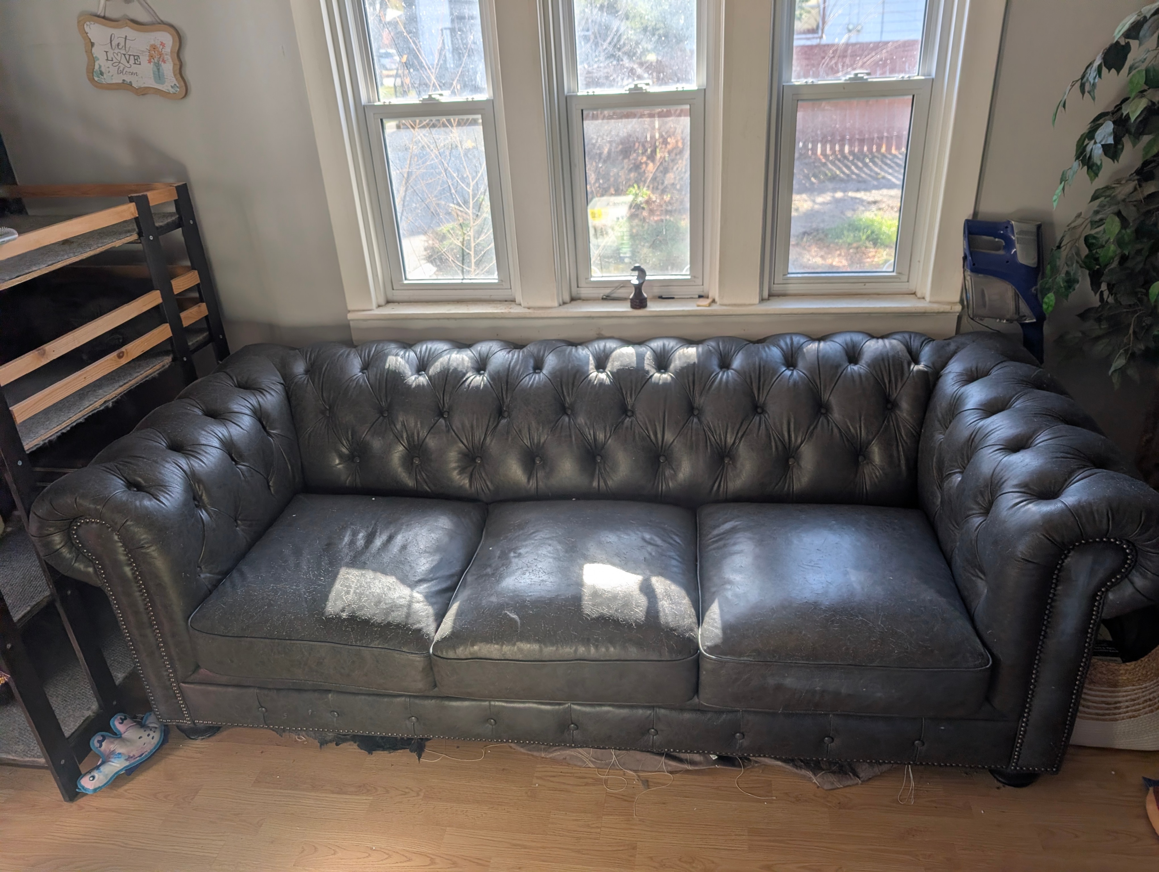 Leather couch, leather sofa- Dark Grey - Set of 2 - photo 4