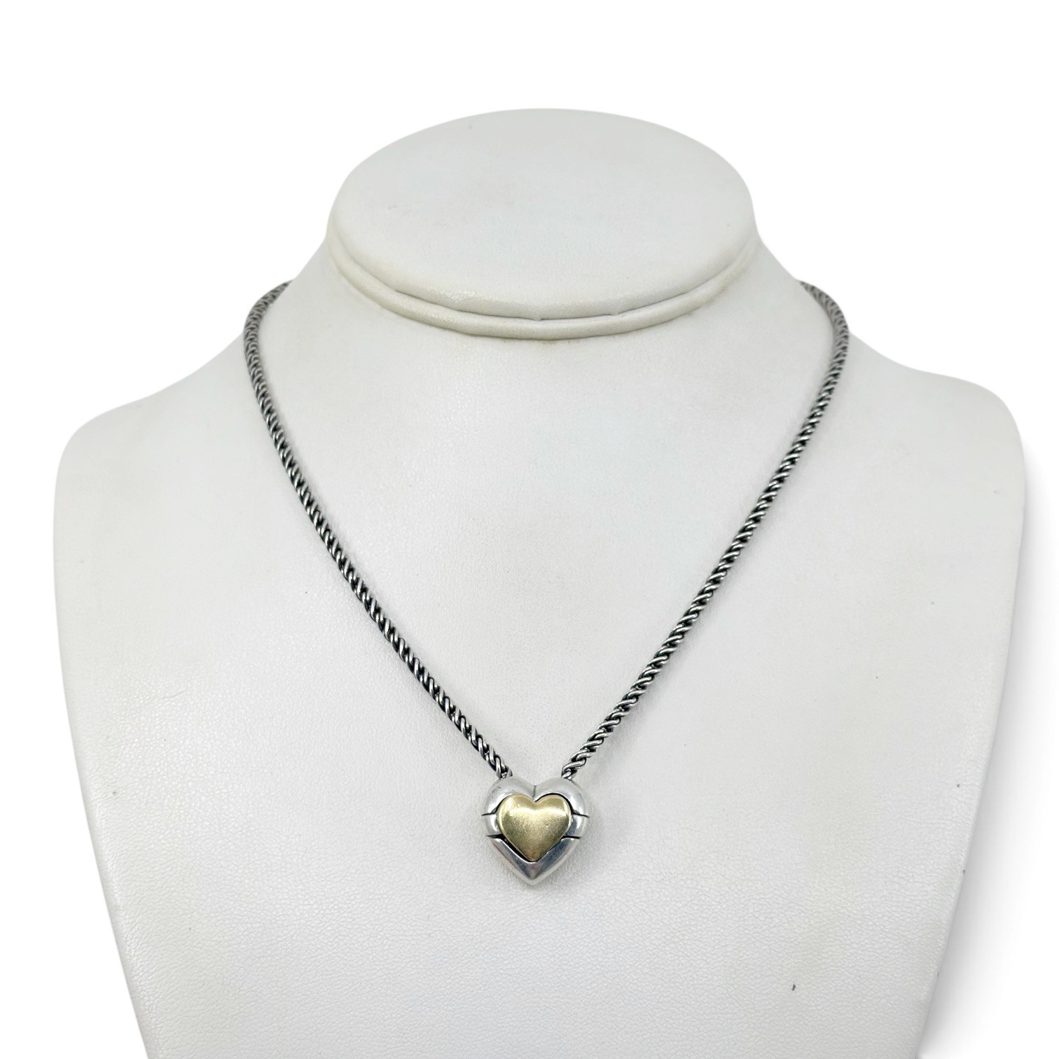 Tiffany & Co 18k gold sterling silver puzzle heart necklace - photo 4