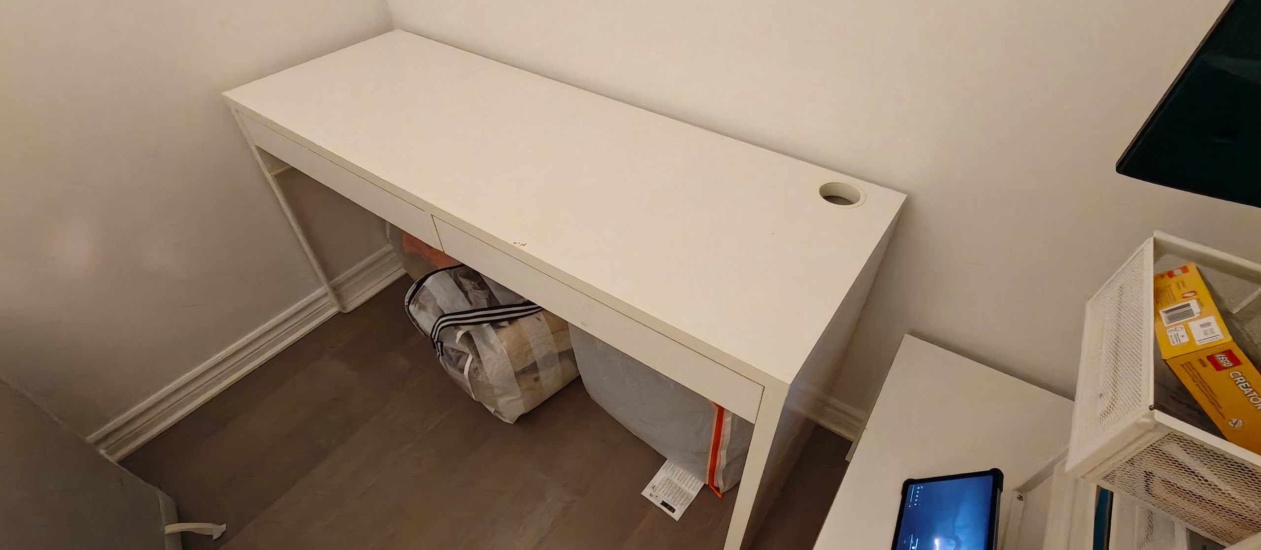 White IKEA MICKE Desk