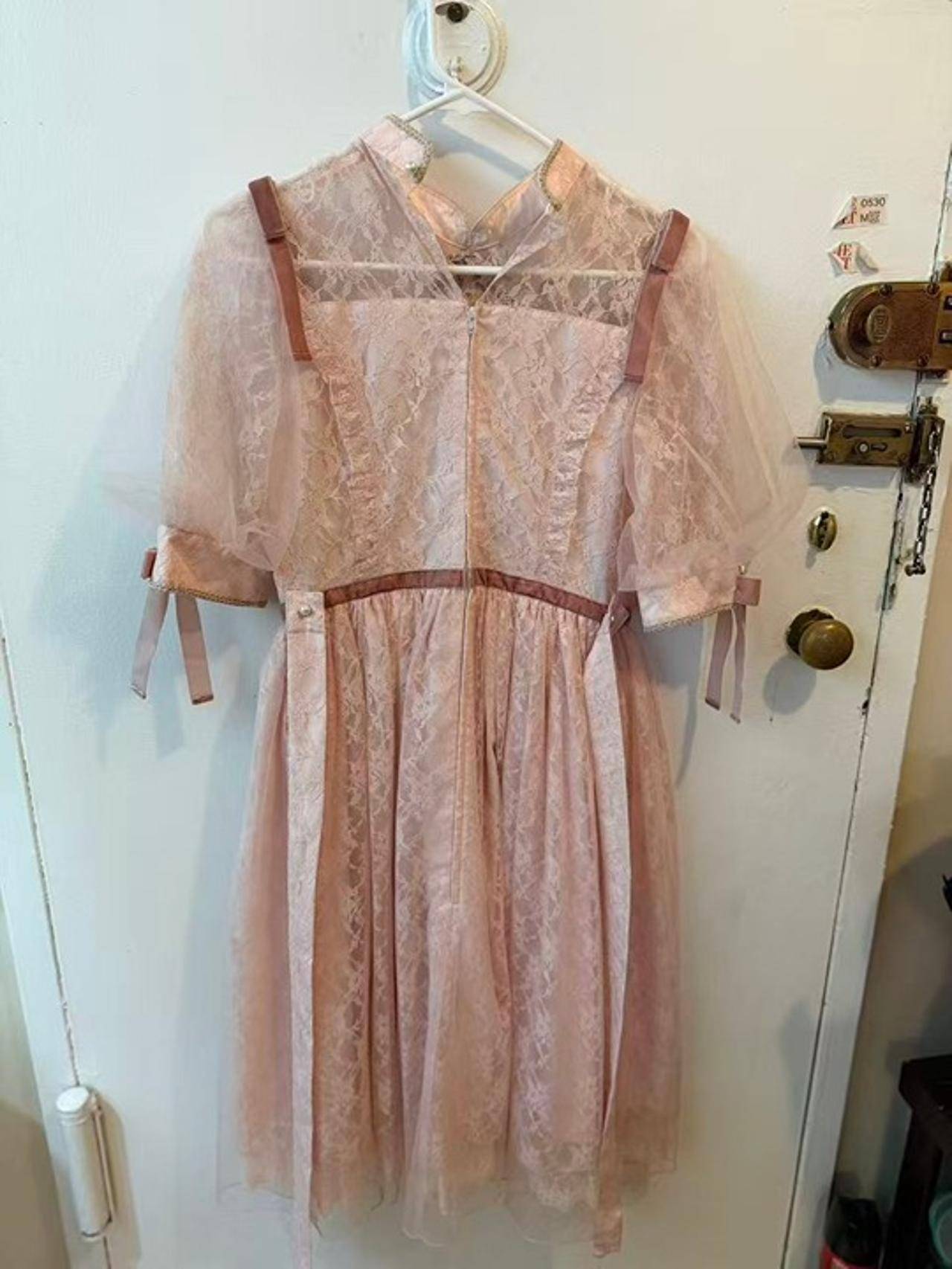 Angelic Pretty Shanghai Doll OP Pink Lace Pearl - Size S - photo 3