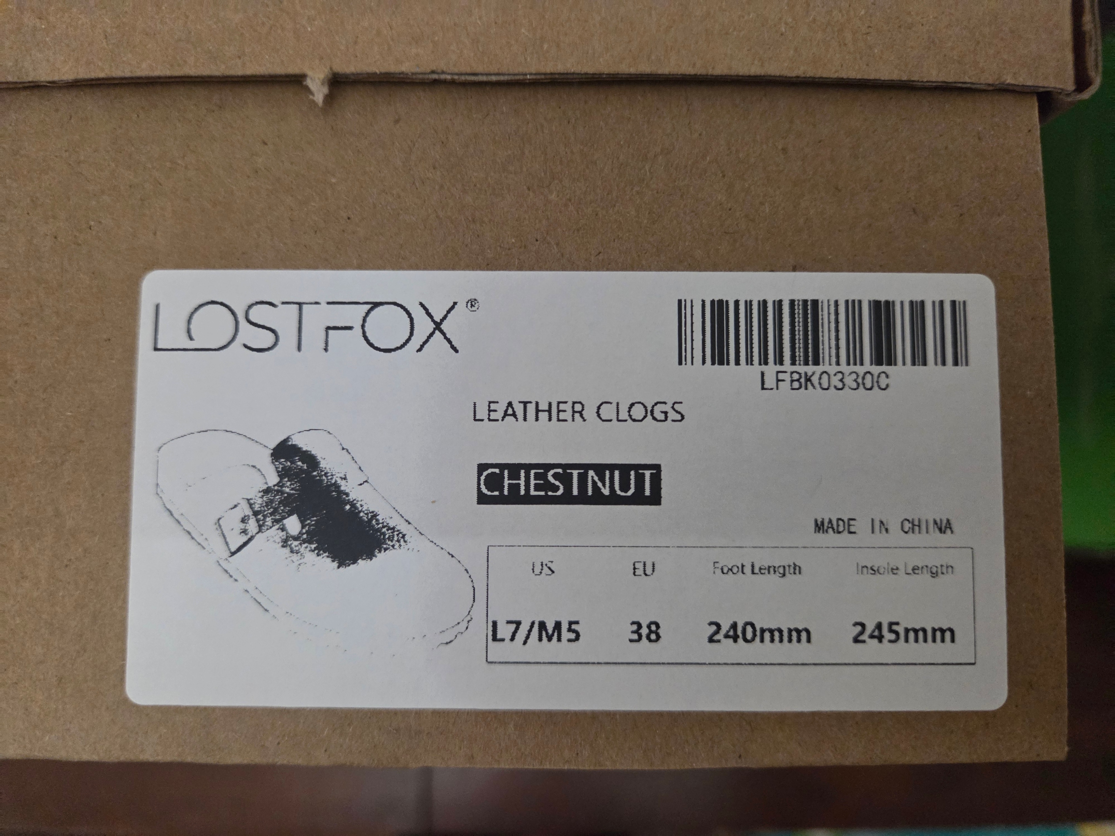 LostFox Chestnut Leather Clogs Size 38 - photo 3