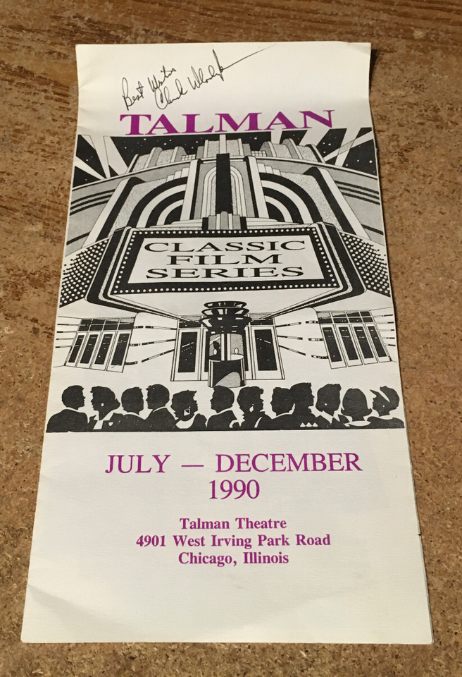 CHUCK WLODARCZYK AUTOGRAPH SIGNED TALMAN THEATRE CLASSIC 1990