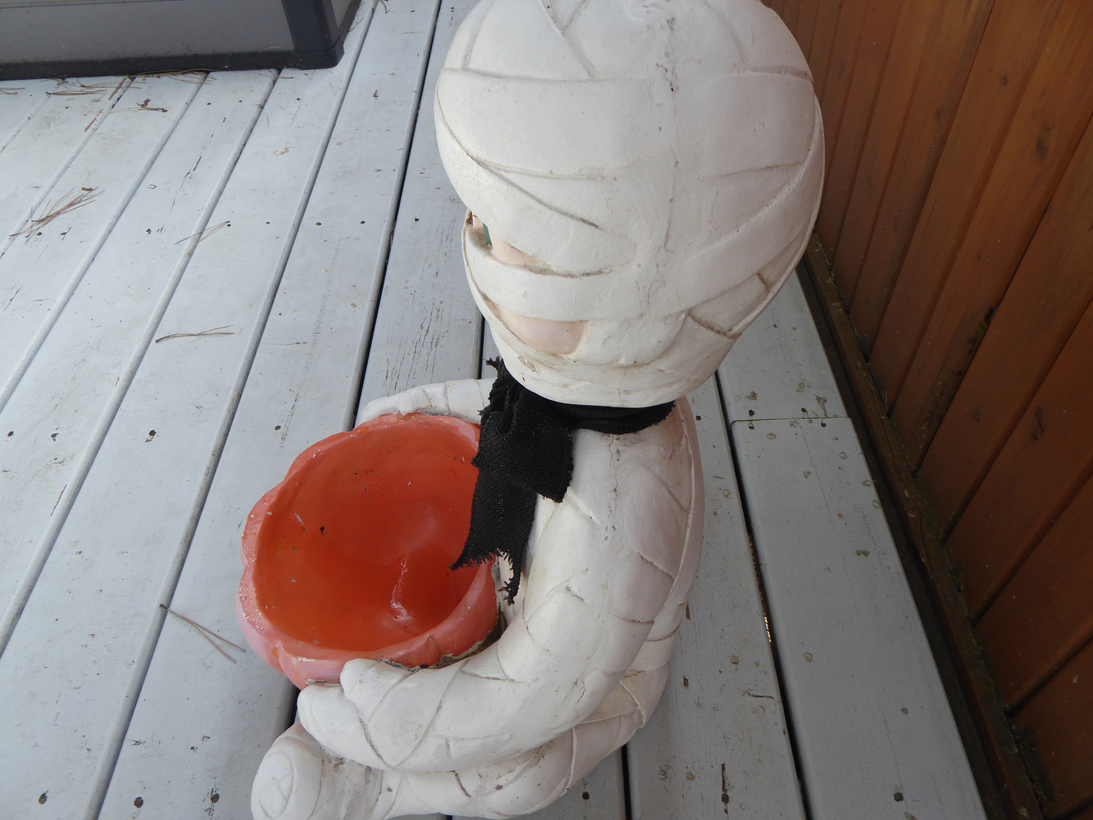 Halloween Mummy Decor pumpkin candy bowl Statue - photo 4