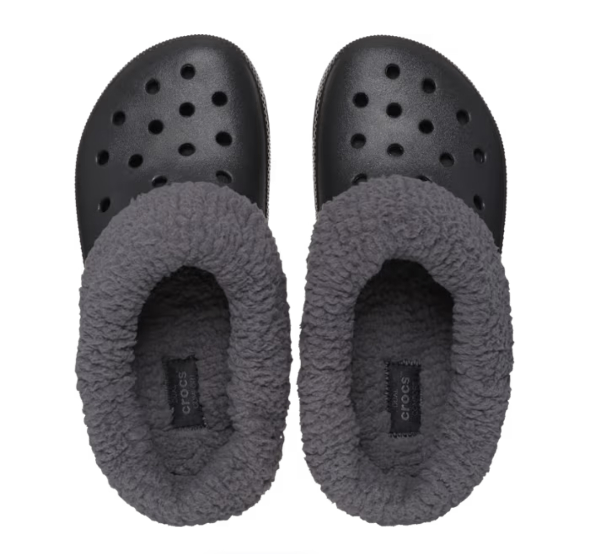 NEW! BLACK CROCS Classic Blitzen Clog – Black Fleece-Lined Clogs - photo 2