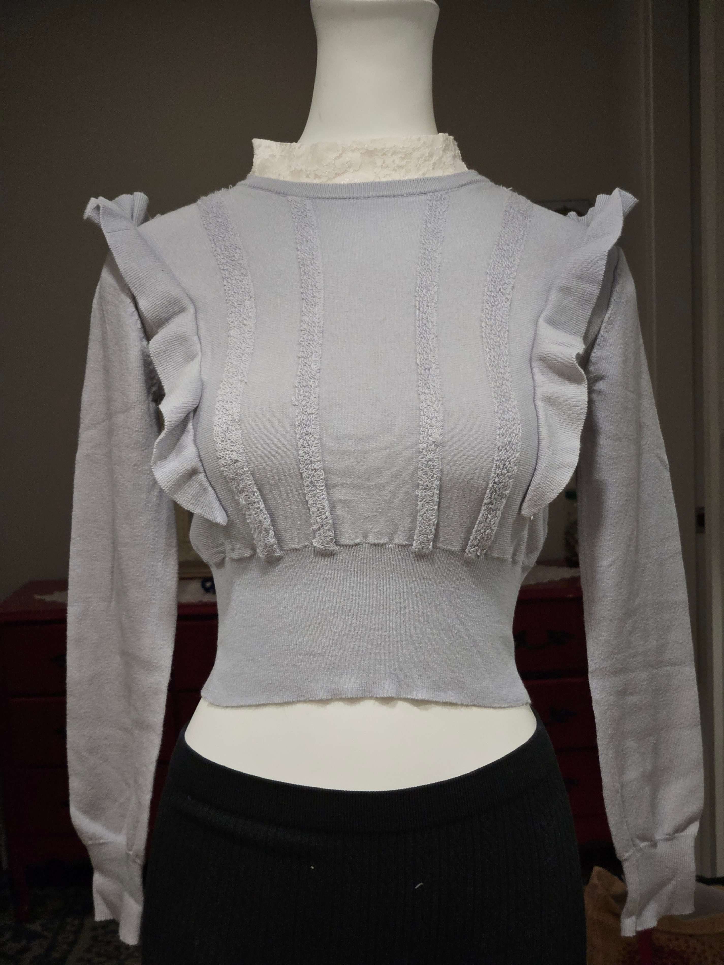 powder blue edwardian style sweater