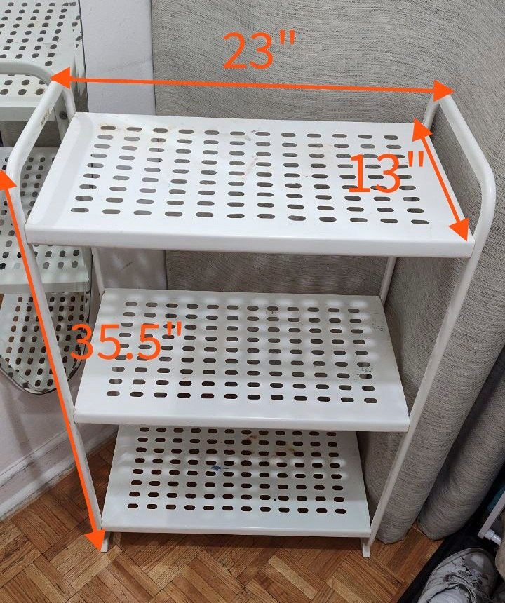 IKEA MULIG 3-Tier White Metal Shelving Unit - photo 2
