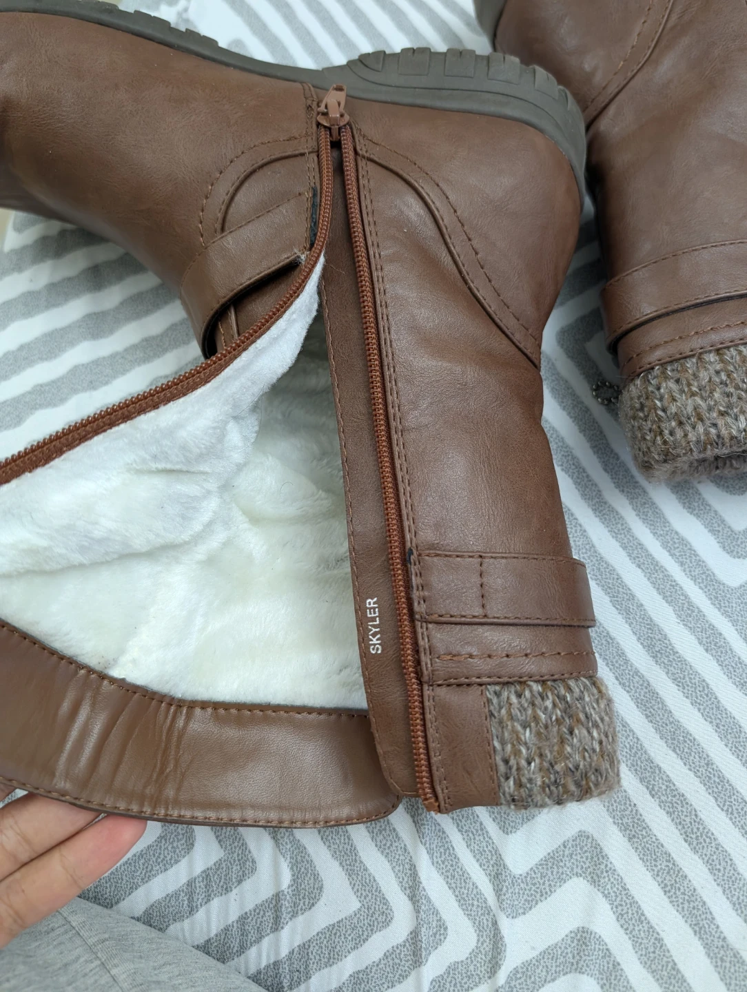 Taxi Women's Winter Boots – Brown Faux Leather, Faux Fur - photo 5