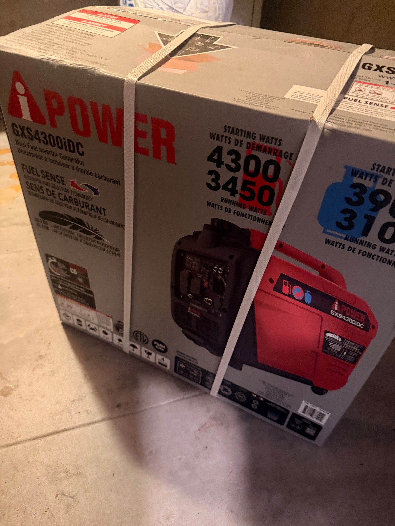 A-iPower GXS4300iDC Dual Fuel Inverter Generator - Brand New