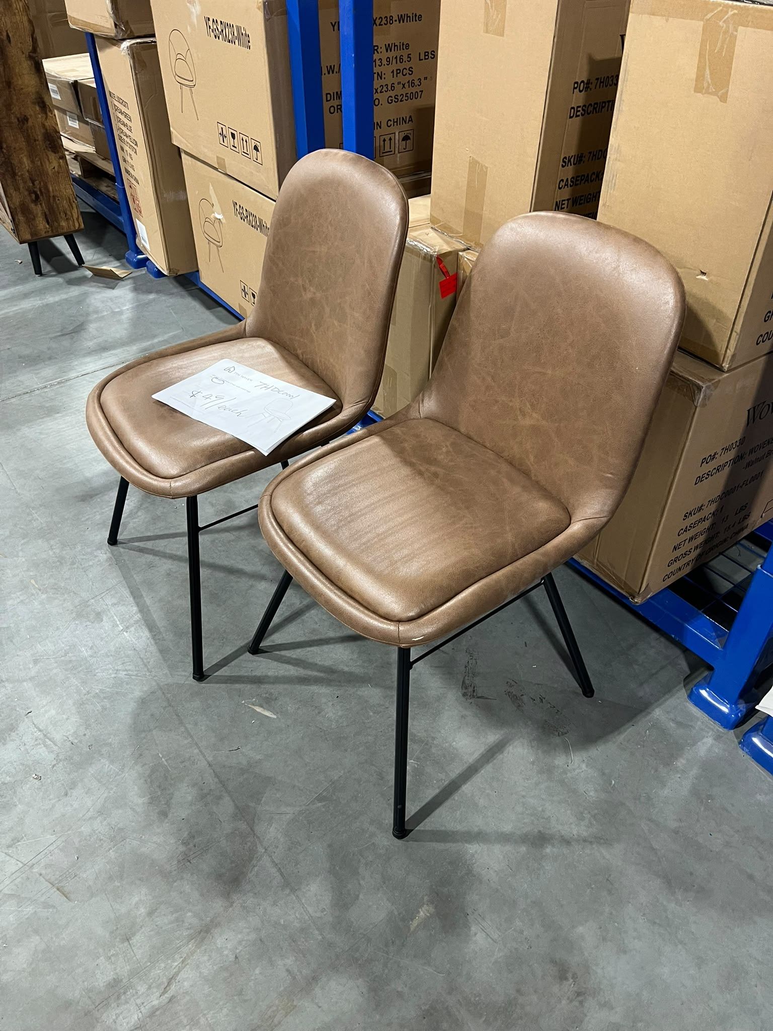 Brand new brown leather dining chair — $49 each! - photo 3