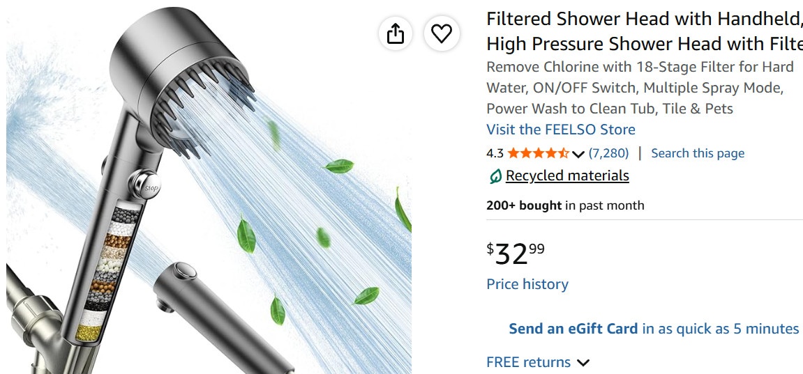 FEELSO Filtered Handheld Shower Head - photo 4