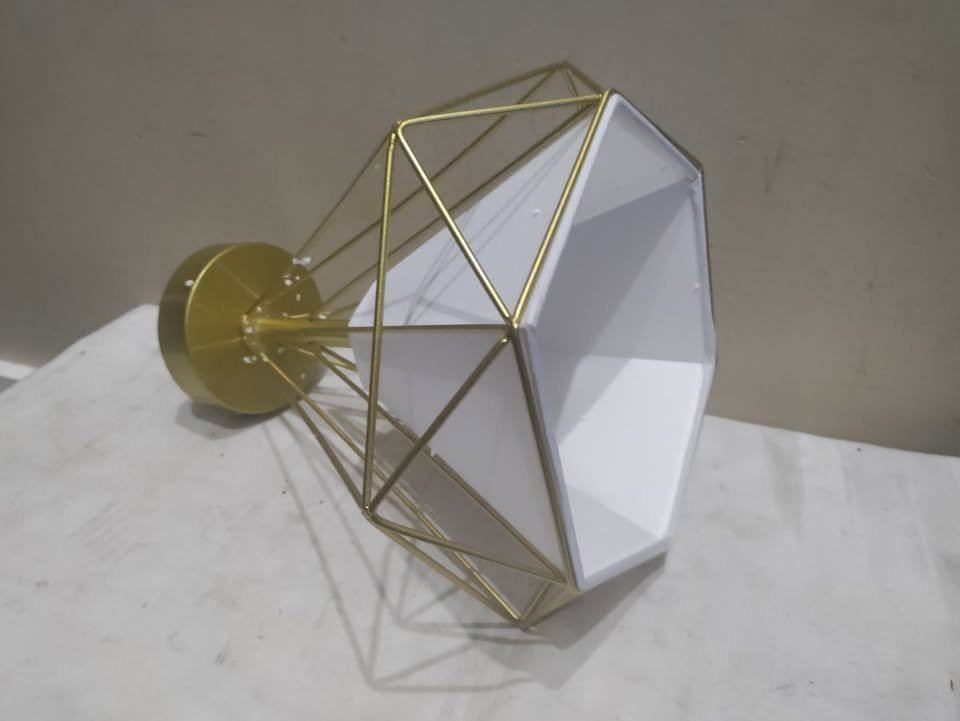 Small light fixture, gold color, 30x28x28 cm, hardwares - photo 3