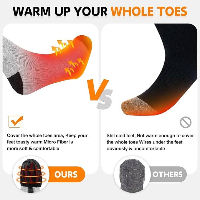 UNISEX HEATED SOCKS, RECHARGABLE BATTERY POWERED - photo 4