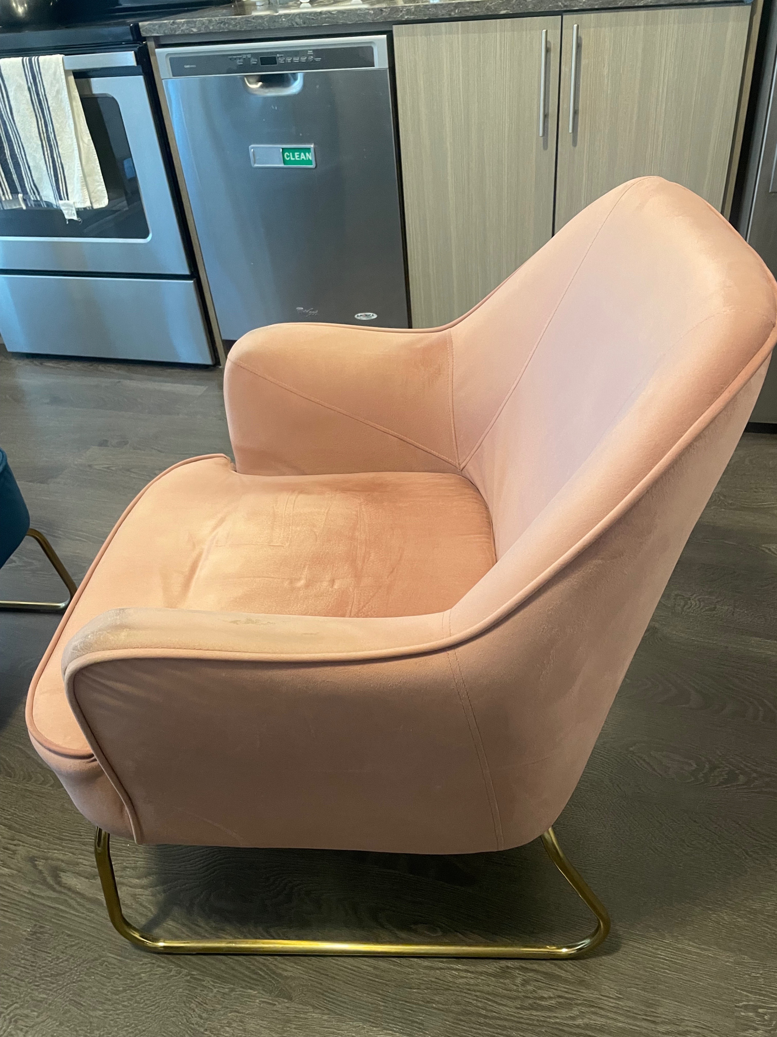 Structube Darah Velvet Accent Chairs – Blue & Pink - photo 4