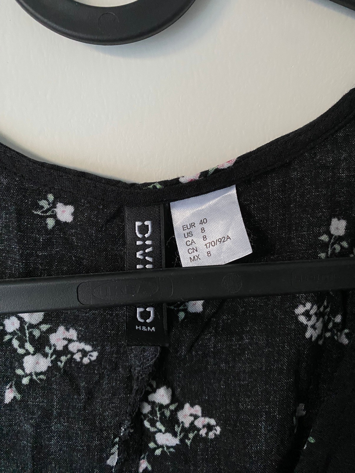 H&M Divided Black Floral Wrap Dress, US 8 - photo 2