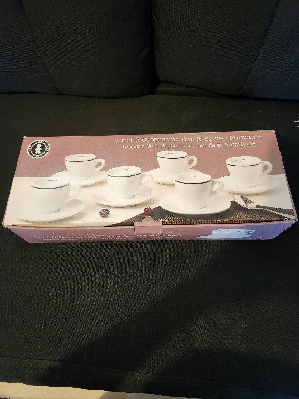 Porcelain Cappuccino Cup & Saucer Set of 6 – In Box - photo 2