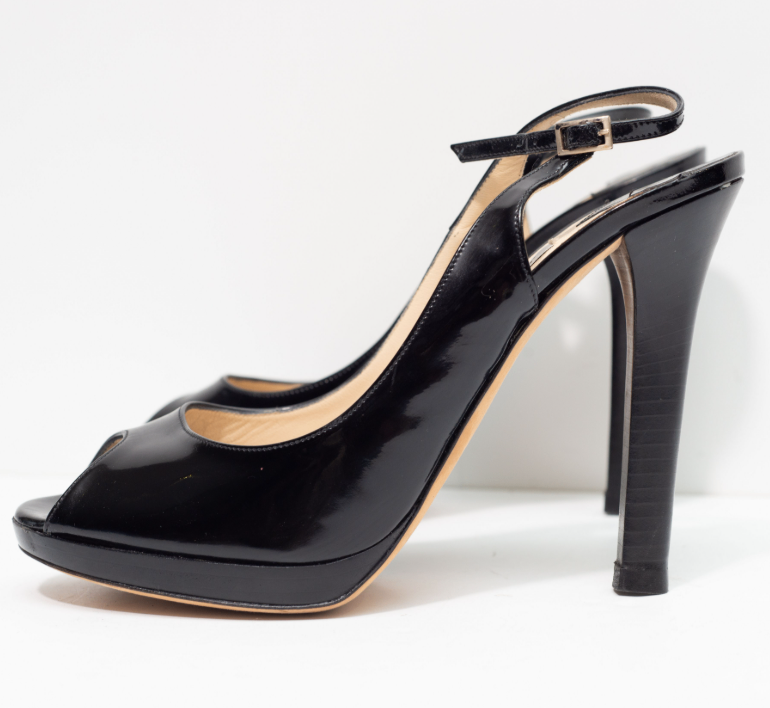 Authentic Jimmy Choo Patent Leather Slingback Heels