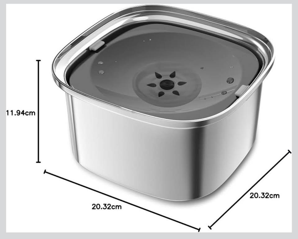 No-Spill Slow Drinking Dog Water Bowl, Stainless Steel (New) - photo 4