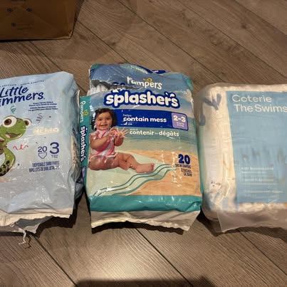 Swim Diapers Lot - Huggies, Pampers & Coterie (45 pcs)