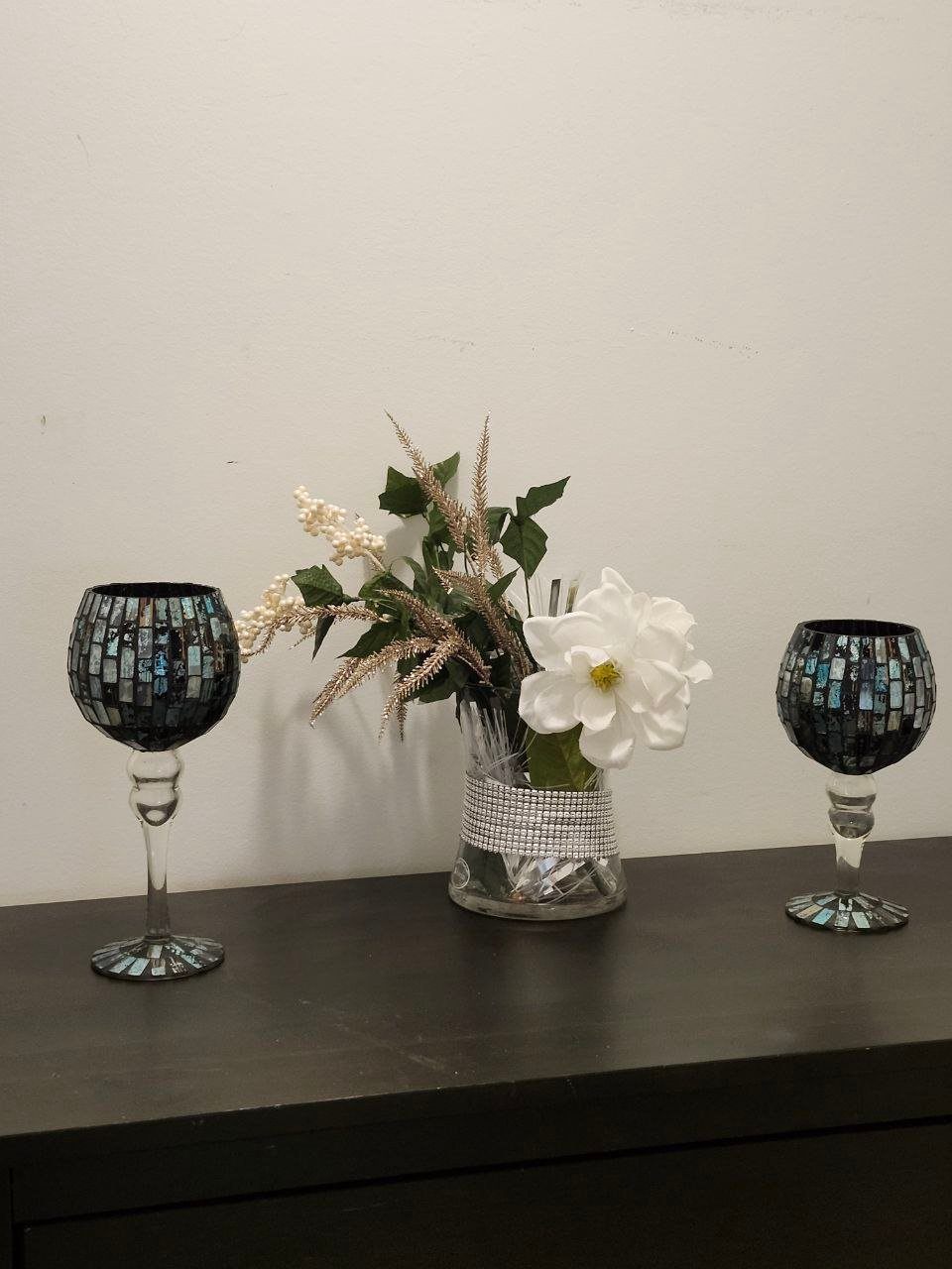 Mosaic Glass Goblet Candle Holders – Set of 2 — $35 - photo 5